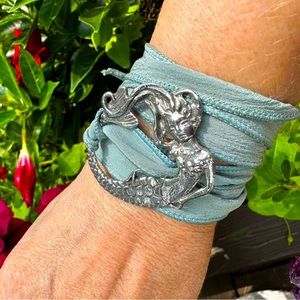 Mermaid & Silk wrist wrap bracelet
